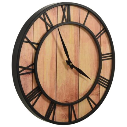 Wanduhr 39 cm Braun und Schwarz MDF und Eisen - Image 3