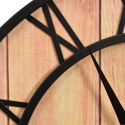Wanduhr 39 cm Braun und Schwarz MDF und Eisen - Image 4