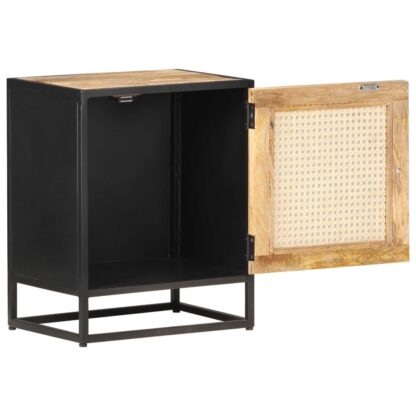Nachttisch 40x30x50 cm Raues Mangoholz und Wiener Geflecht - Image 2