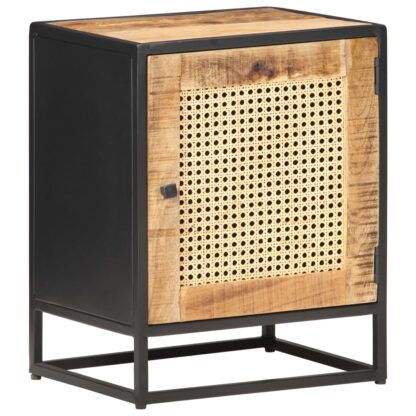 Nachttisch 40x30x50 cm Raues Mangoholz und Wiener Geflecht - Image 11