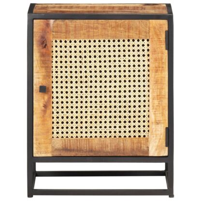 Nachttisch 40x30x50 cm Raues Mangoholz und Wiener Geflecht - Image 3