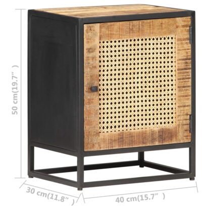 Nachttisch 40x30x50 cm Raues Mangoholz und Wiener Geflecht - Image 8