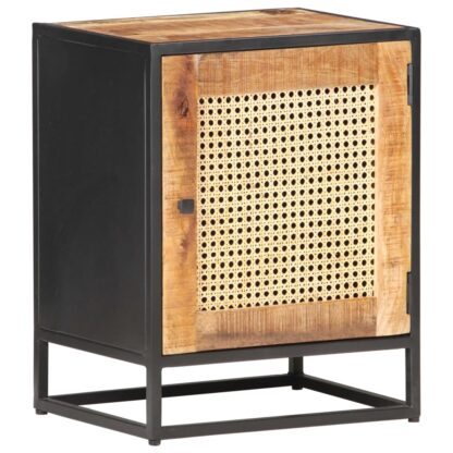 Nachttisch 40x30x50 cm Raues Mangoholz und Wiener Geflecht - Image 9