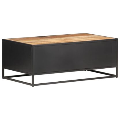 Couchtisch 90x50x35 cm Raues Mangoholz und Wiener Geflecht - Image 4