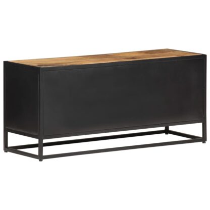 TV-Schrank 90x30x40 cm Raues Mangoholz und Wiener Geflecht - Image 4