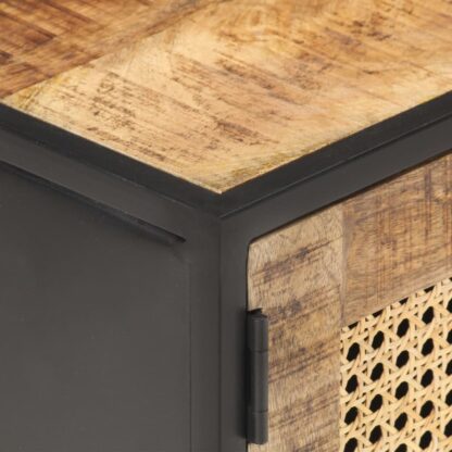 TV-Schrank 90x30x40 cm Raues Mangoholz und Wiener Geflecht - Image 5