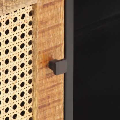 TV-Schrank 90x30x40 cm Raues Mangoholz und Wiener Geflecht - Image 6