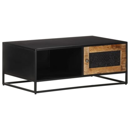 Couchtisch 90x50x35 cm Raues Mangoholz - Image 8