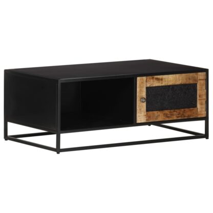 Couchtisch 90x50x35 cm Raues Mangoholz - Image 9