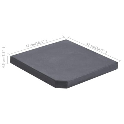 Sonnenschirm-Gewichtsplatte Schwarz Granit Quadratisch 25 kg - Image 5