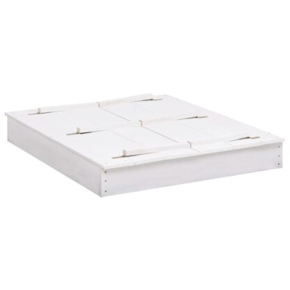 Sandkasten Tannenholz Weiß 95x90x15 cm - Image 2