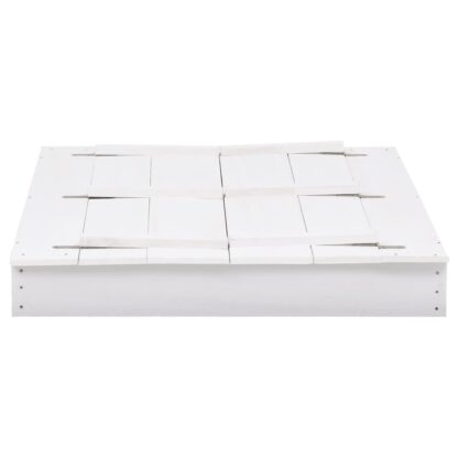 Sandkasten Tannenholz Weiß 95x90x15 cm - Image 3