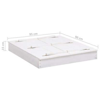 Sandkasten Tannenholz Weiß 95x90x15 cm - Image 8
