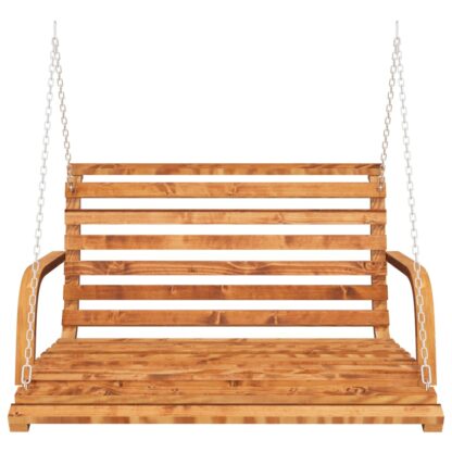 Schaukelbank Bugholz Massiv mit Teak-Finish 126x92x63 cm - Image 3