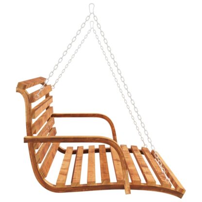 Schaukelbank Bugholz Massiv mit Teak-Finish 126x92x63 cm - Image 4