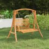 Schaukelbank Bugholz Massiv mit Teak-Finish 126x92x63 cm