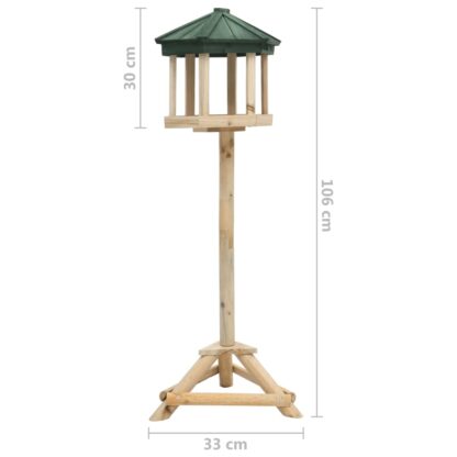Vogelfutterhaus mit Ständer Tanne Massivholz 33x106 cm - Image 7