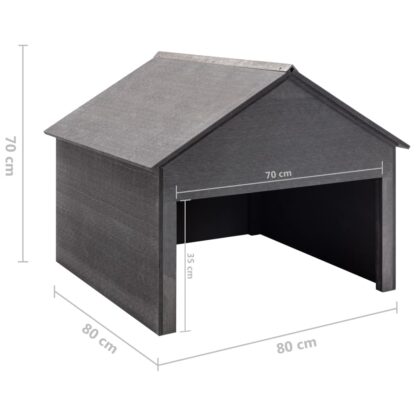 Rasenmäher Garage Grau 80x80x70 cm WPC - Image 6