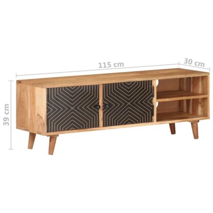 TV-Schrank 115x30x39 cm Massivholz Akazie - Image 10