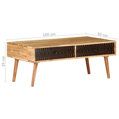 Couchtisch 100x50x39 cm Massivholz Akazie - Image 8