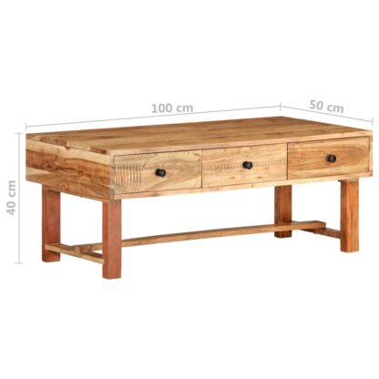Couchtisch 100x50x40 cm Massivholz Akazie - Image 8