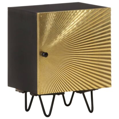 Nachttisch mit Messingfront 40x30x50 cm Massivholz Mango - Image 11