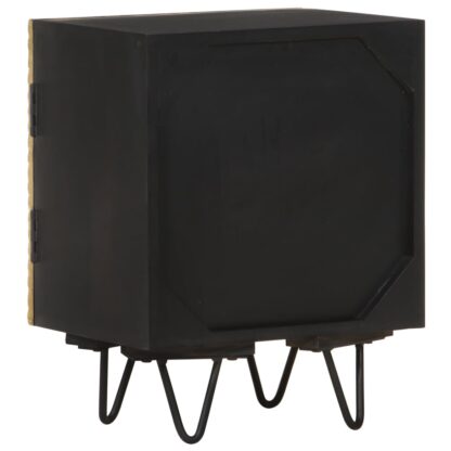 Nachttisch mit Messingfront 40x30x50 cm Massivholz Mango - Image 3