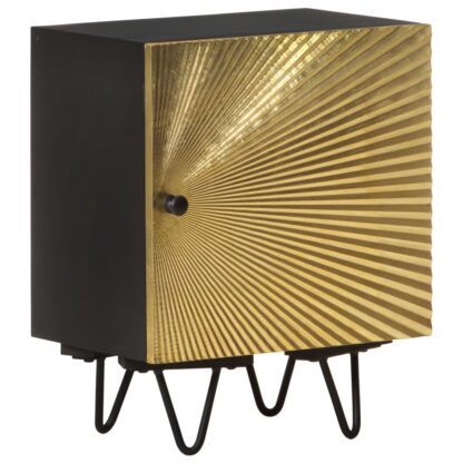 Nachttisch mit Messingfront 40x30x50 cm Massivholz Mango - Image 10