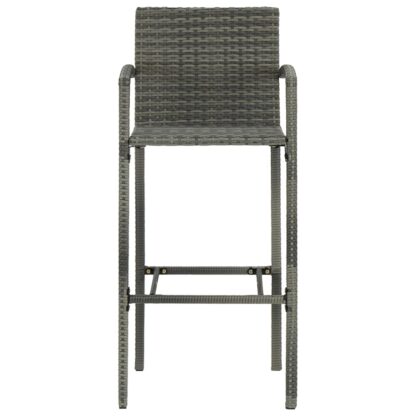 5-tlg. Garten-Bar-Set mit Armlehnen Poly Rattan Grau - Image 5