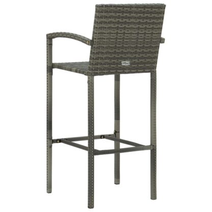5-tlg. Garten-Bar-Set mit Armlehnen Poly Rattan Grau - Image 7