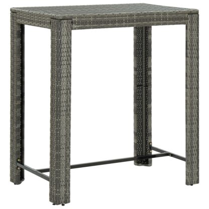 5-tlg. Garten-Bar-Set mit Armlehnen Poly Rattan Grau - Image 9