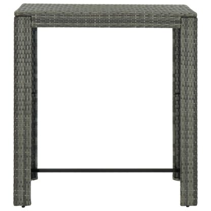 5-tlg. Garten-Bar-Set mit Armlehnen Poly Rattan Grau - Image 10