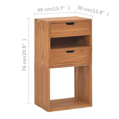 Beistellschrank 40x30x76 cm Teak Massivholz - Image 9