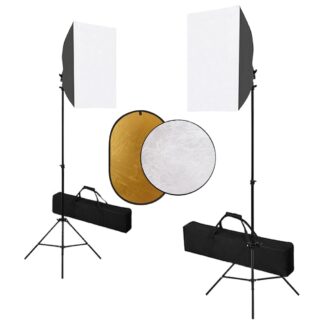 Fotostudio-Set mit Softboxen und Reflektor