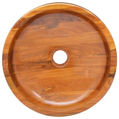 Waschbecken Massivholz Teak Φ40x10 cm - Image 3