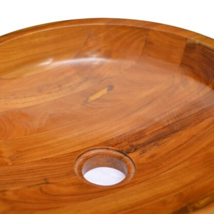 Waschbecken Massivholz Teak Φ40x10 cm - Image 5