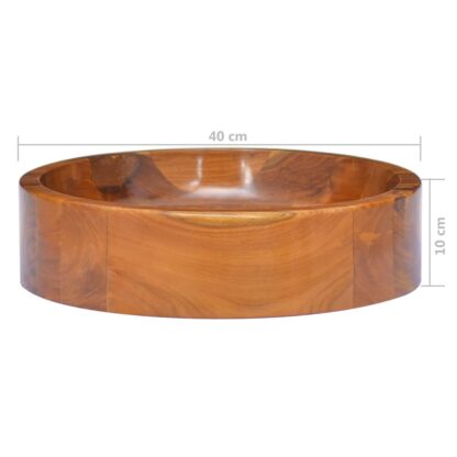 Waschbecken Massivholz Teak Φ40x10 cm - Image 6