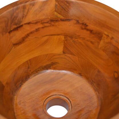 Waschbecken Massivholz Teak Φ40x20 cm - Image 5