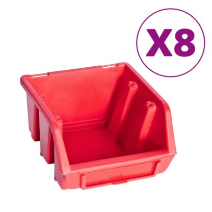 39-tlg. Behälter-Set für Kleinteile mit Wandplatten Rot Schwarz - Image 2