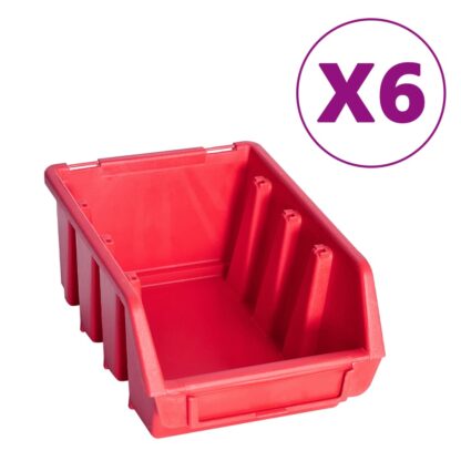 39-tlg. Behälter-Set für Kleinteile mit Wandplatten Rot Schwarz - Image 3