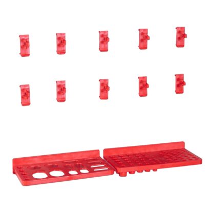 39-tlg. Behälter-Set für Kleinteile mit Wandplatten Rot Schwarz - Image 5