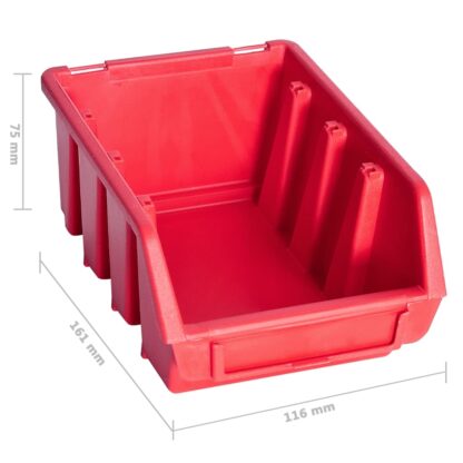39-tlg. Behälter-Set für Kleinteile mit Wandplatten Rot Schwarz - Image 9