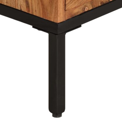 TV-Schrank Honigbraun und Grau 110x30x50 cm Massivholz Akazie - Image 7