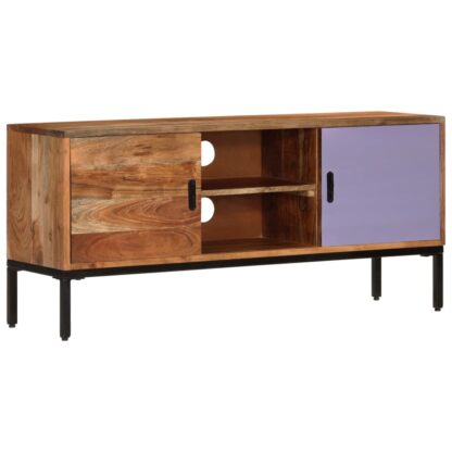 TV-Schrank Honigbraun und Grau 110x30x50 cm Massivholz Akazie - Image 10