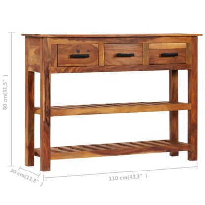 Sideboard mit 3 Schubladen 110x30x80 cm Massivholz Akazie - Image 9