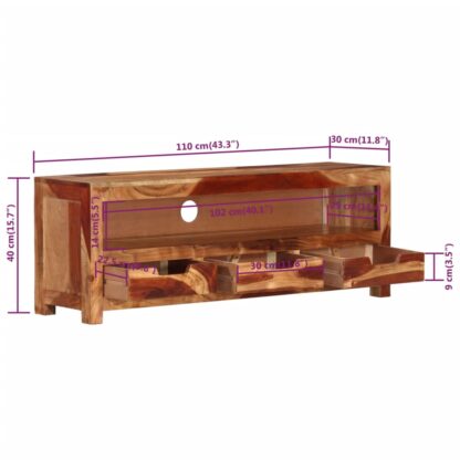 TV-Schrank 110x30x40 cm Massivholz Akazie - Image 5