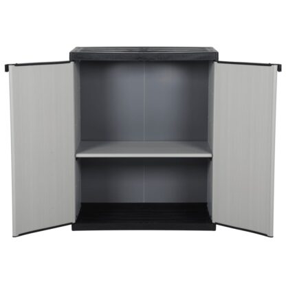 Garten-Lagerschrank mit 1 Boden Grau und Schwarz 68x40x85 cm - Image 3
