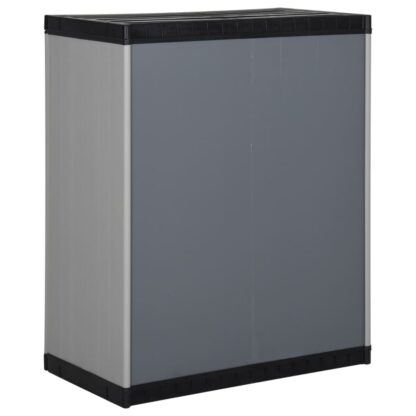 Garten-Lagerschrank mit 1 Boden Grau und Schwarz 68x40x85 cm - Image 5
