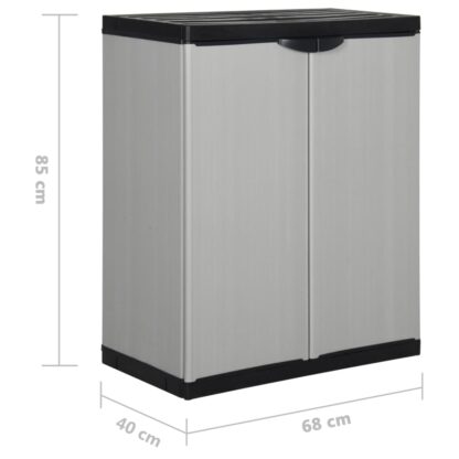 Garten-Lagerschrank mit 1 Boden Grau und Schwarz 68x40x85 cm - Image 8