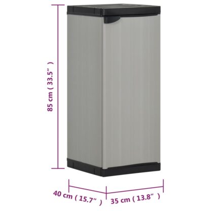 Garten-Lagerschrank mit 1 Boden Grau und Schwarz 35x40x85 cm - Image 9